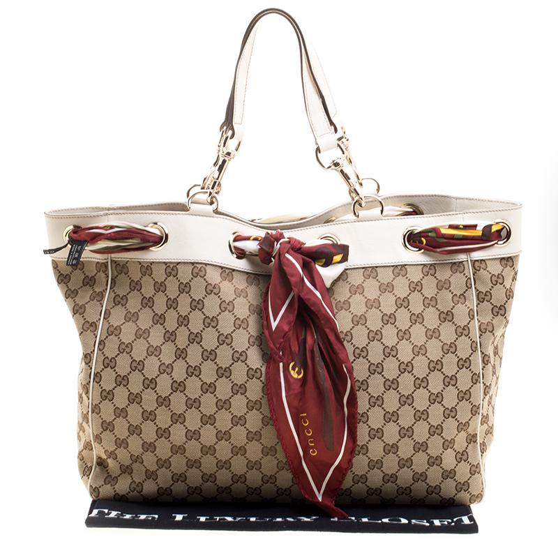 Gucci GG Canvas Large Positano Scarf Tote 4