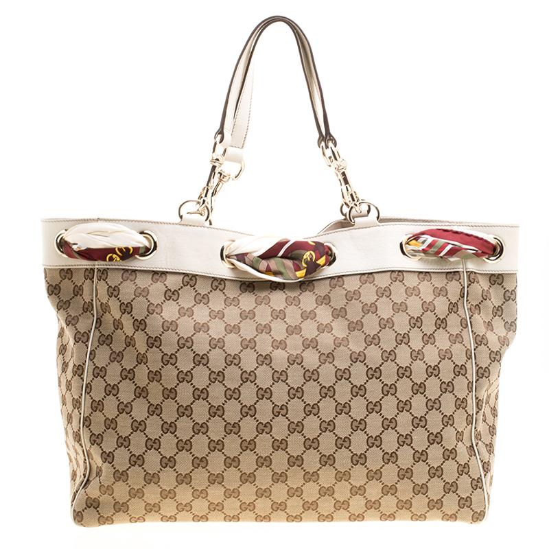 gucci positano scarf tote