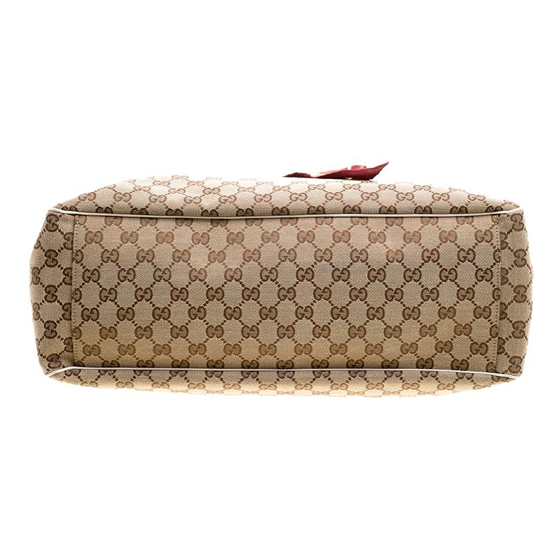 Brown Gucci GG Canvas Large Positano Scarf Tote