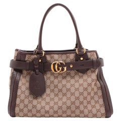 Gucci GG Borsa a tracolla in pelle canvas Beige×Marrone