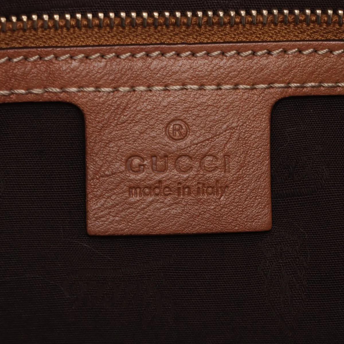 Gucci GG Canvas Leather Tote Bag Beige x Brown in vendita 5