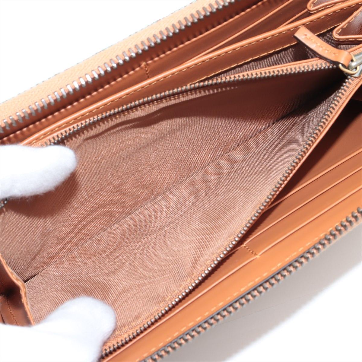 Gucci GG Canvas Leather Zippy Wallet Pale Blue x Brown For Sale 4