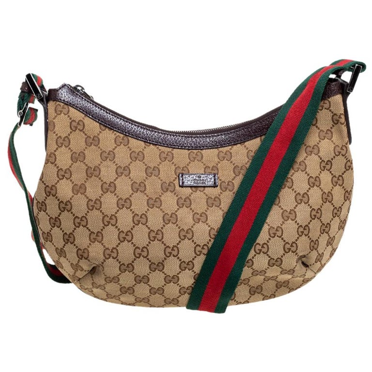 Gucci GG Supreme Monogram Web Messenger Bag Black (598103) at 1stDibs