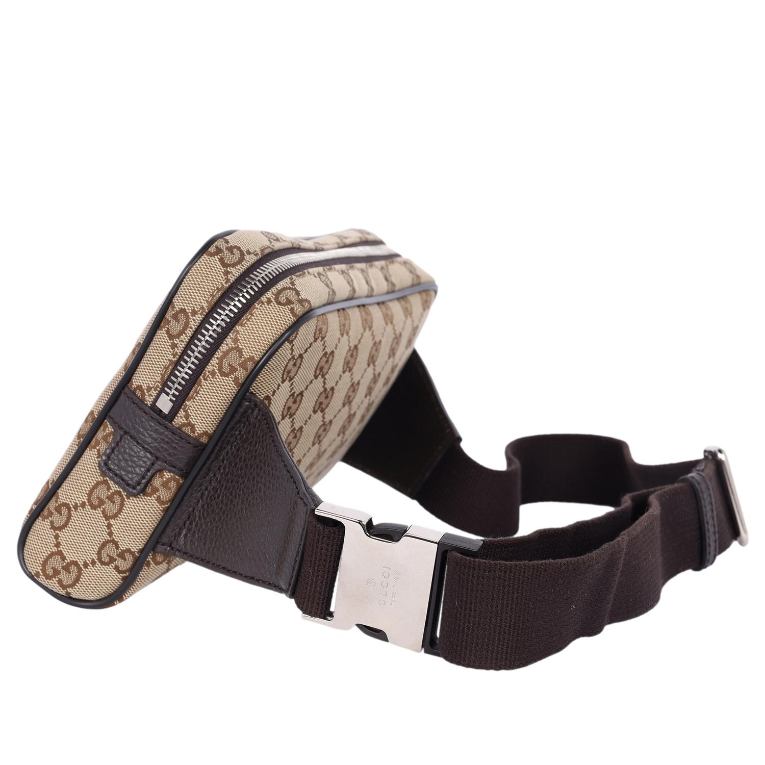 Gucci GG Canvas Monogram Belt Bag Brown For Sale 2