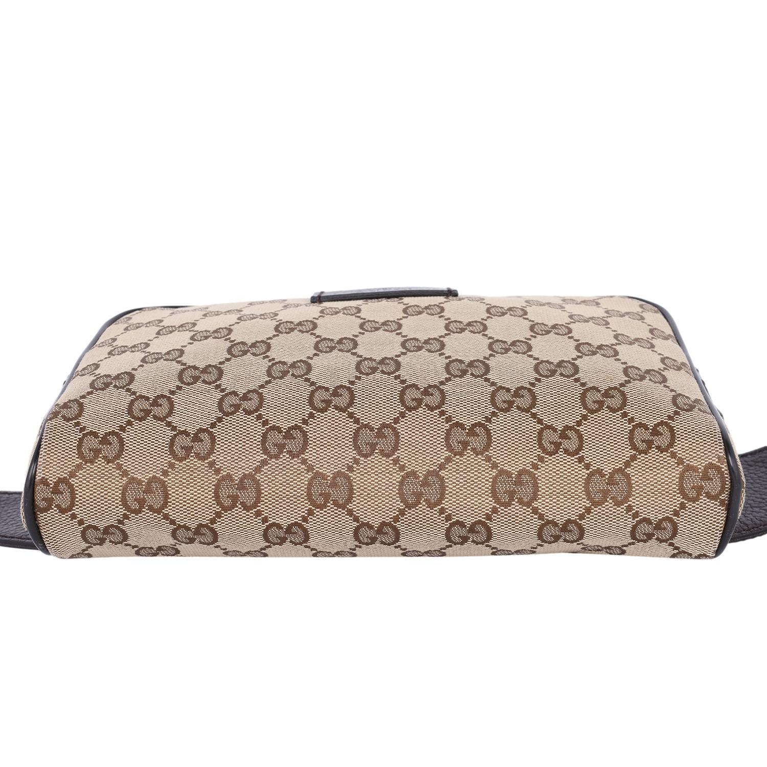 Gucci GG Canvas Monogram Belt Bag Brown For Sale 4