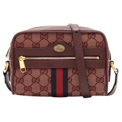 Gucci GG Ophidia-Kameratasche aus Segeltuch Bordeaux