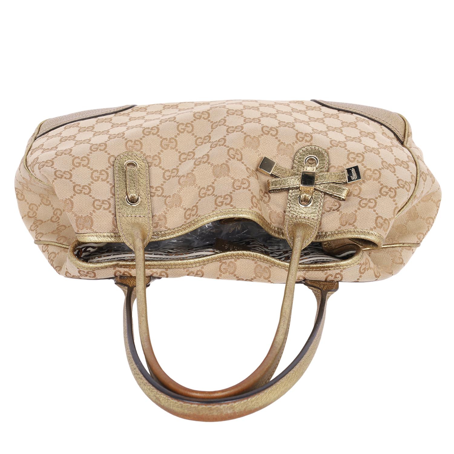 Gucci GG Canvas Princy Shoulder Bag Gold For Sale 6