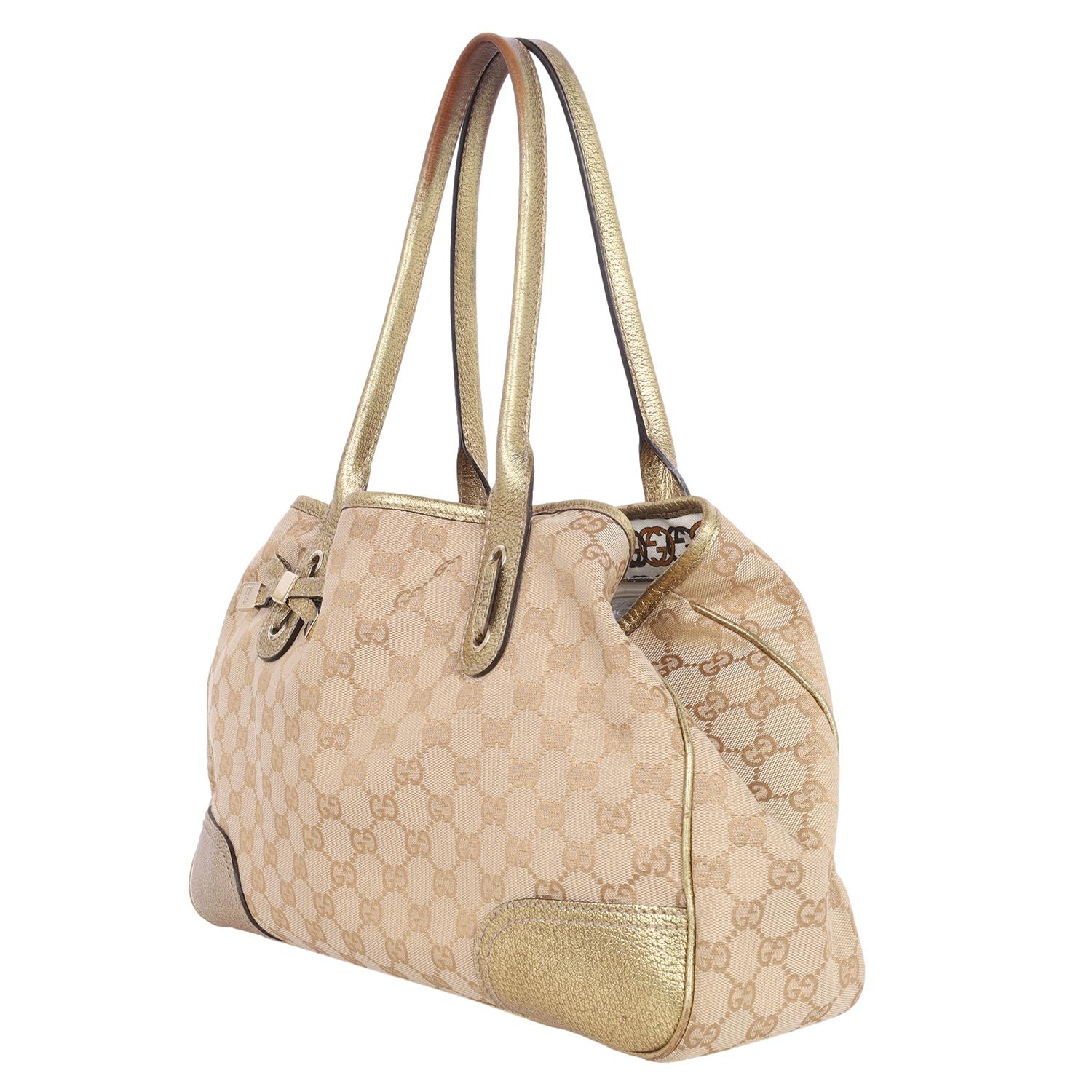 Gucci GG Canvas Princy Shoulder Bag Gold For Sale 1