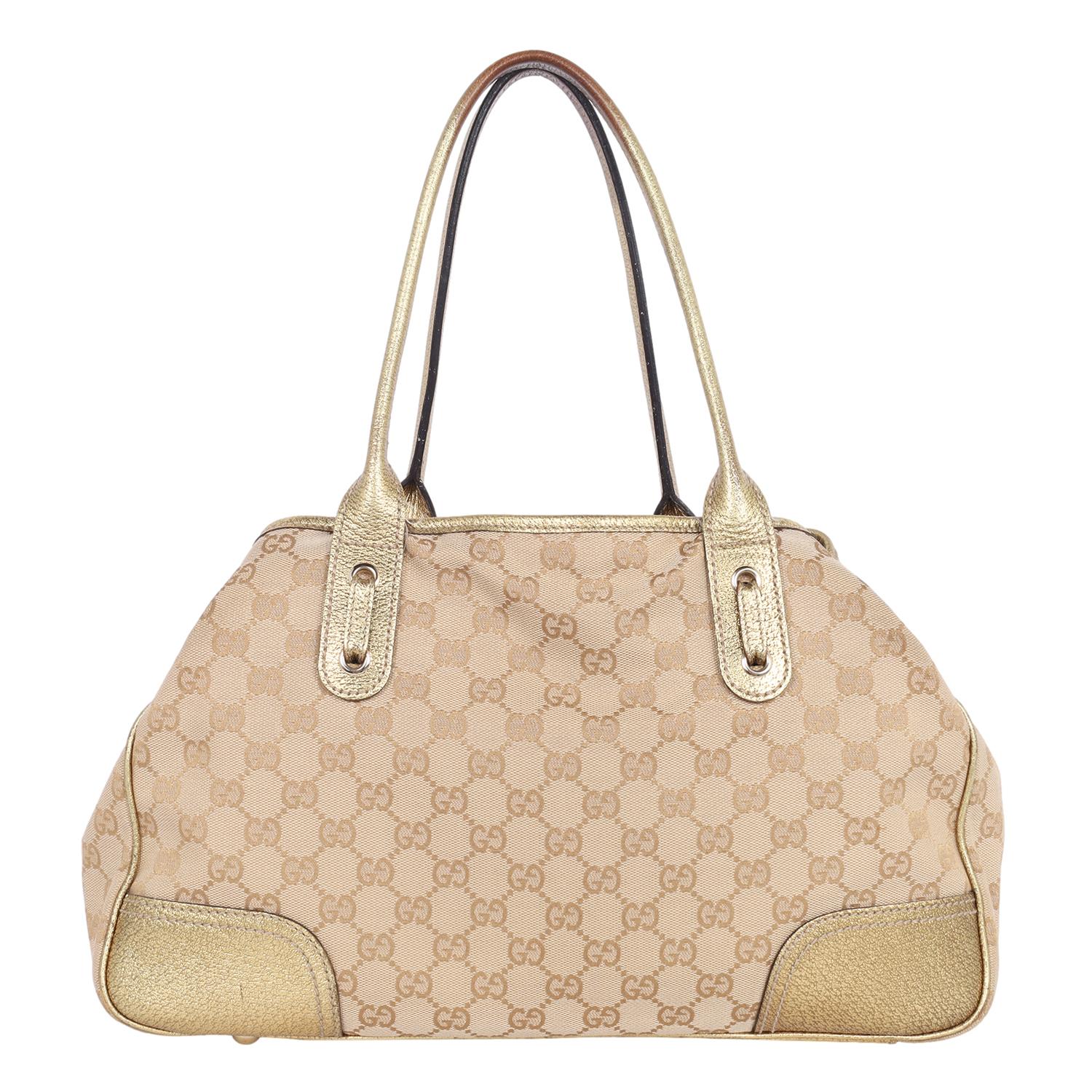 Gucci GG Canvas Princy Shoulder Bag Gold For Sale 2