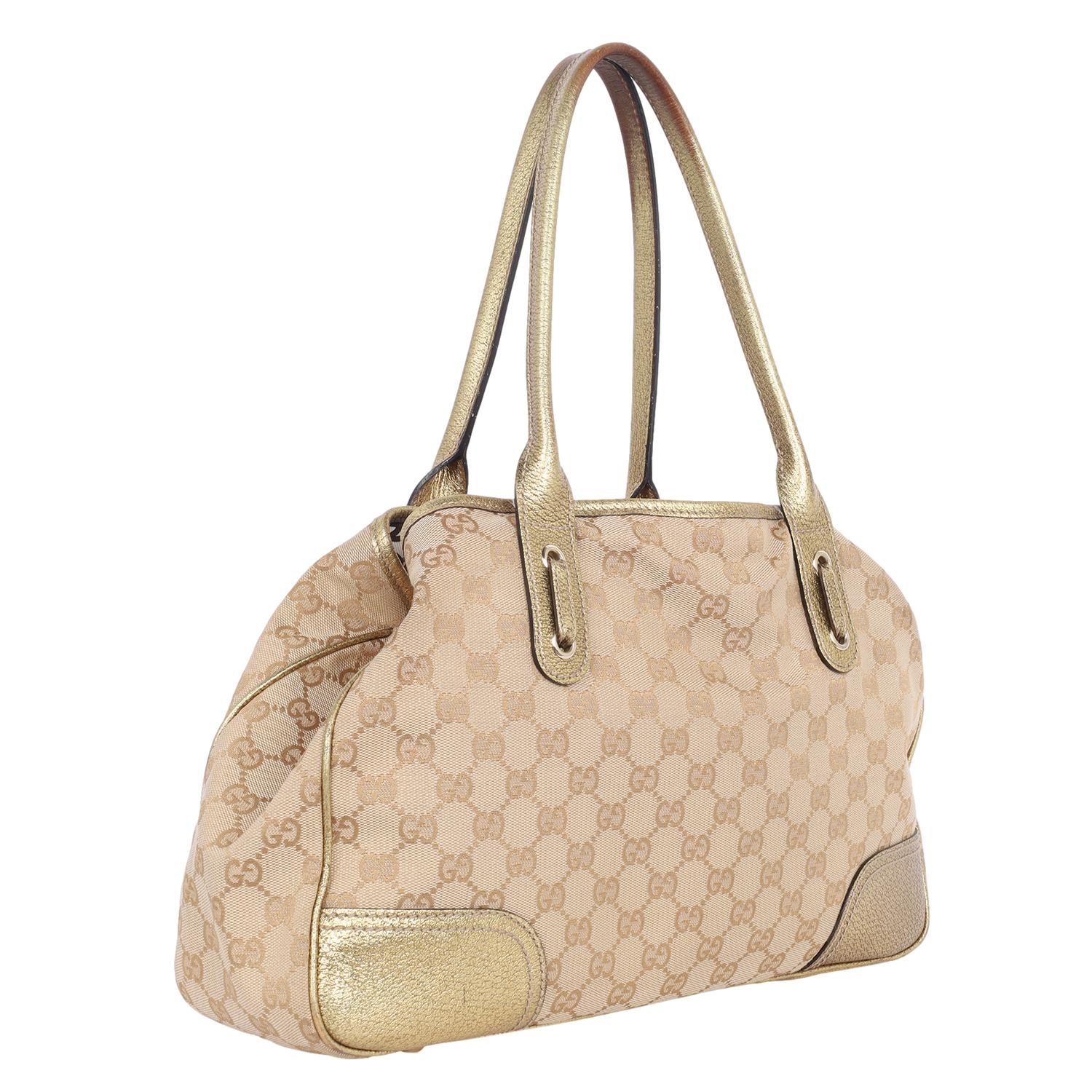 Gucci GG Canvas Princy Shoulder Bag Gold For Sale 3