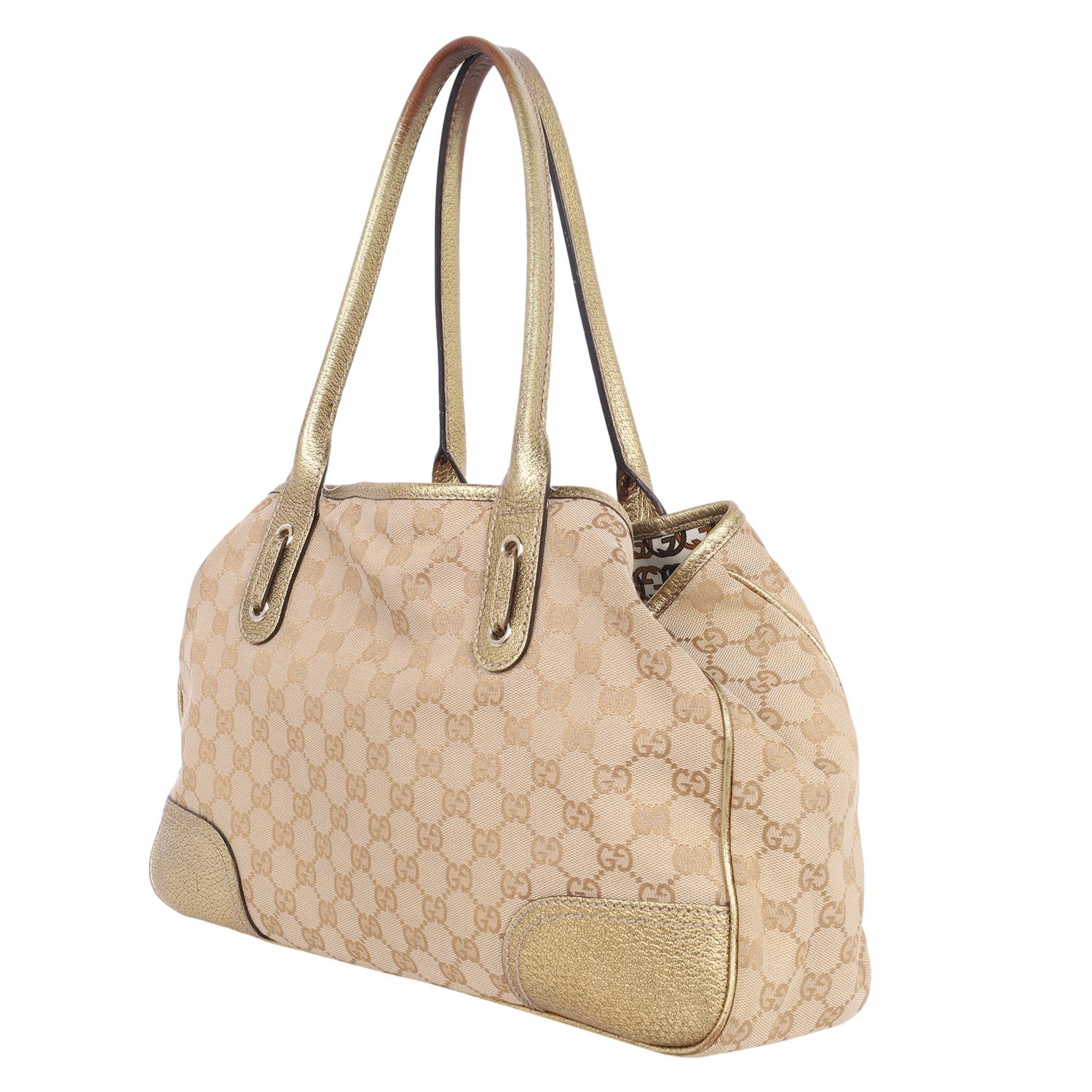 Gucci GG Canvas Princy Shoulder Bag Gold For Sale 4