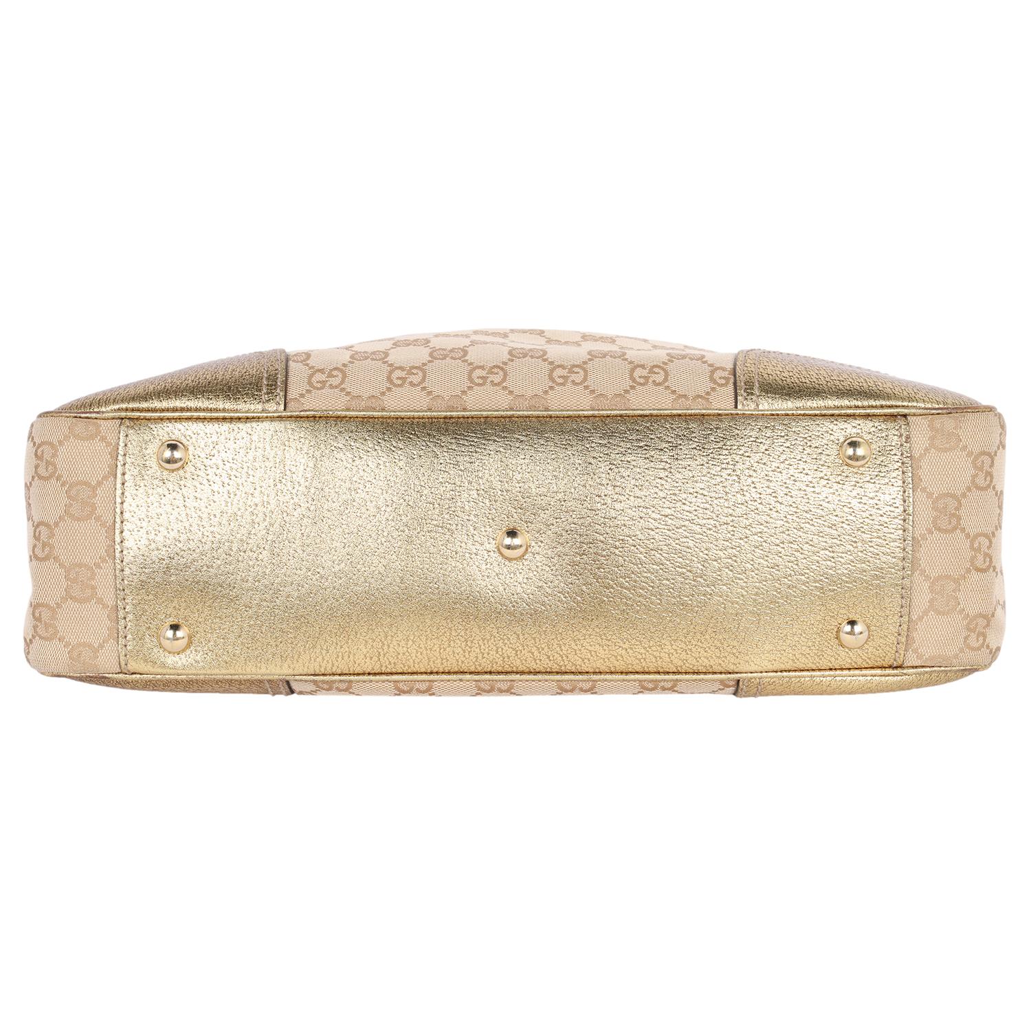Gucci GG Canvas Princy Shoulder Bag Gold For Sale 5