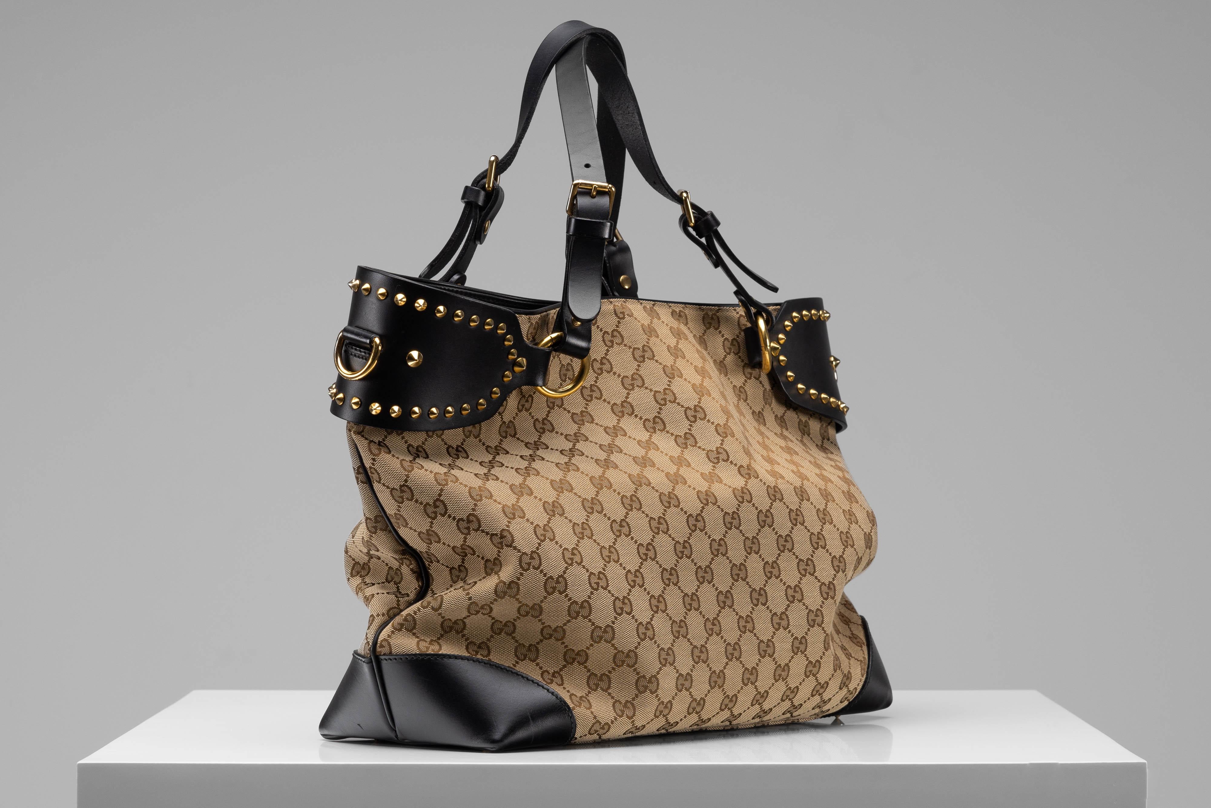 Women's or Men's Gucci GG Canvas Studded Patti Tote Bag