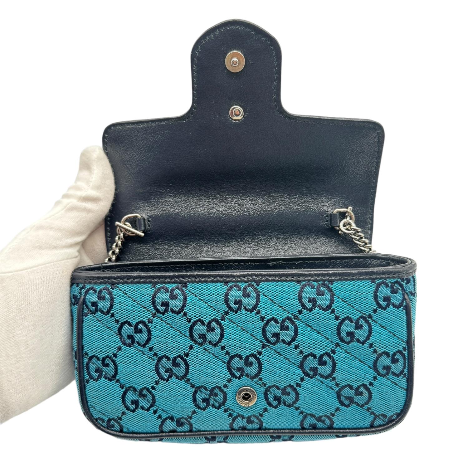Gucci GG Canvas Super Mini Marmont Matelasse Shoulder Bag 2