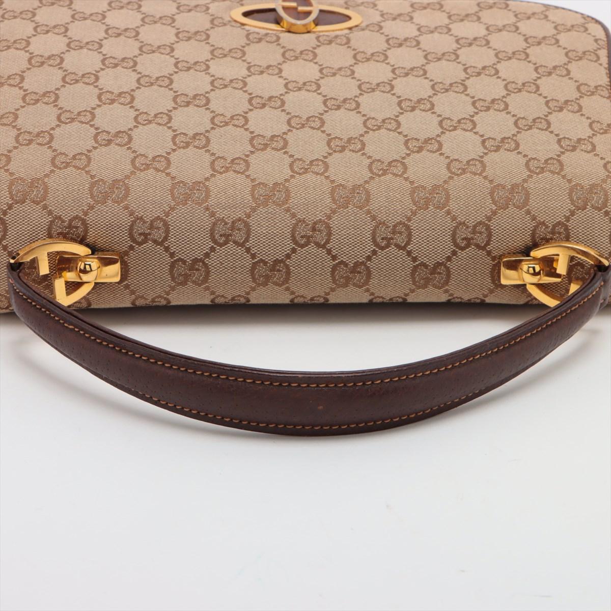 Gucci GG Canvas Top Handle Bag Beige For Sale 2