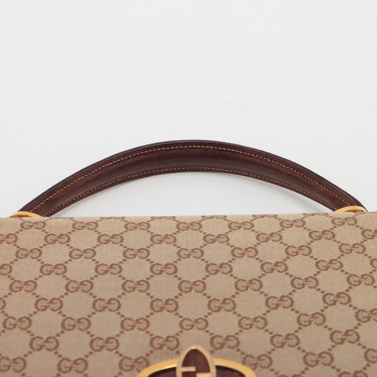 Gucci GG Canvas Top Handle Bag Beige For Sale 3