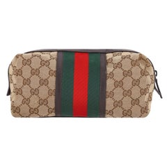 Gucci GG Canvas Web Stripe Cosmetic Pouch/Toiletry Bag