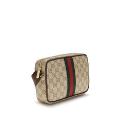 Gucci GG Canvas Web Stripe Shoulder Bag — Beige