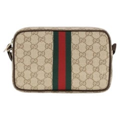 Gucci GG Canvas Web Stripe Shoulder Bag — Beige