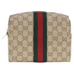 Gucci GG Canvas with Web Stripe Shoulder Bag — Beige