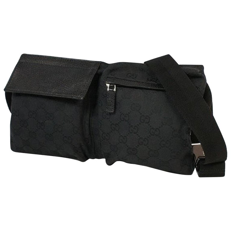 GUCCI GG canvas Womens Waist bag 28566 2123 black For Sale at 1stDibs