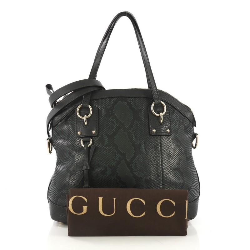 Women's or Men's Gucci GG Charm Convertible Dome Satchel Python Large