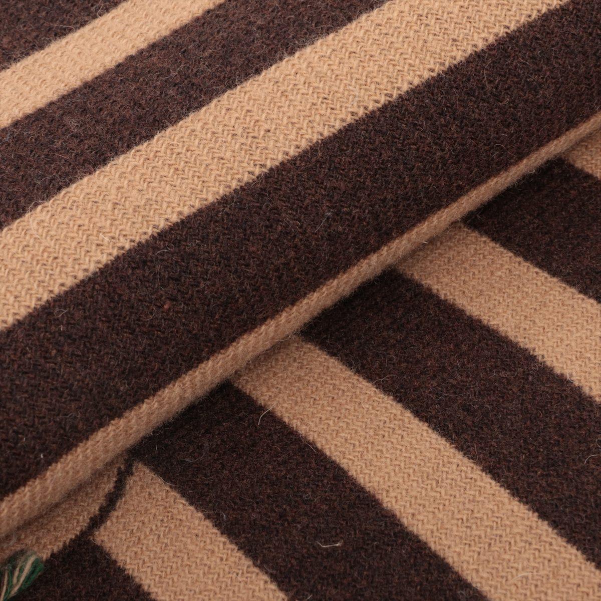 Black Gucci GG Checkered Reversible Blanket Wool Green x Brown For Sale