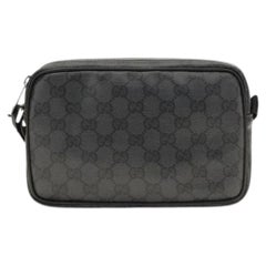 Gucci GG Coated Fabric Shoulder Bag — Black