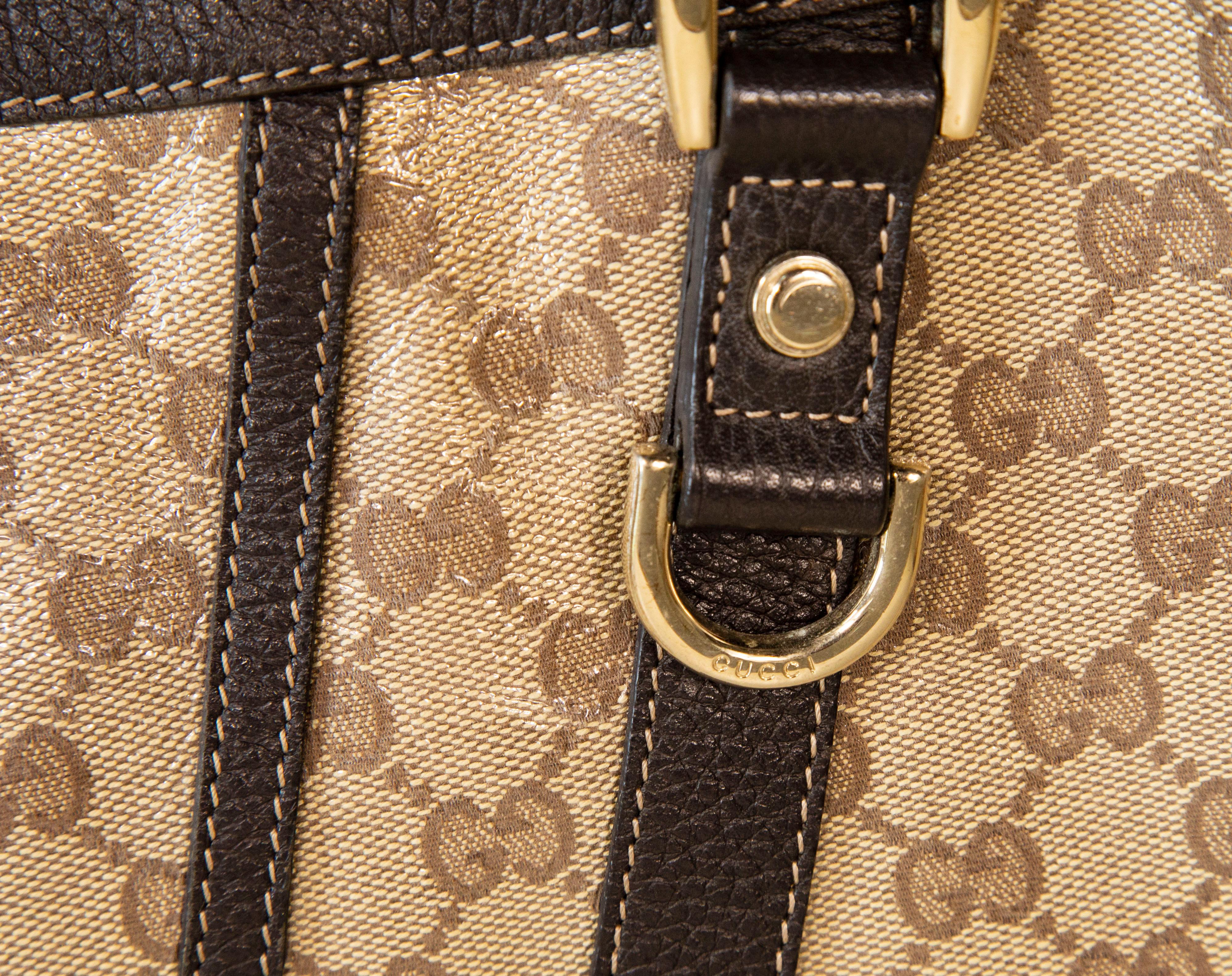 Gucci GG Kristall Canvas Abbey D- Ring Convertible Tote Umhängetasche 2-Wege-Tasche im Angebot 9