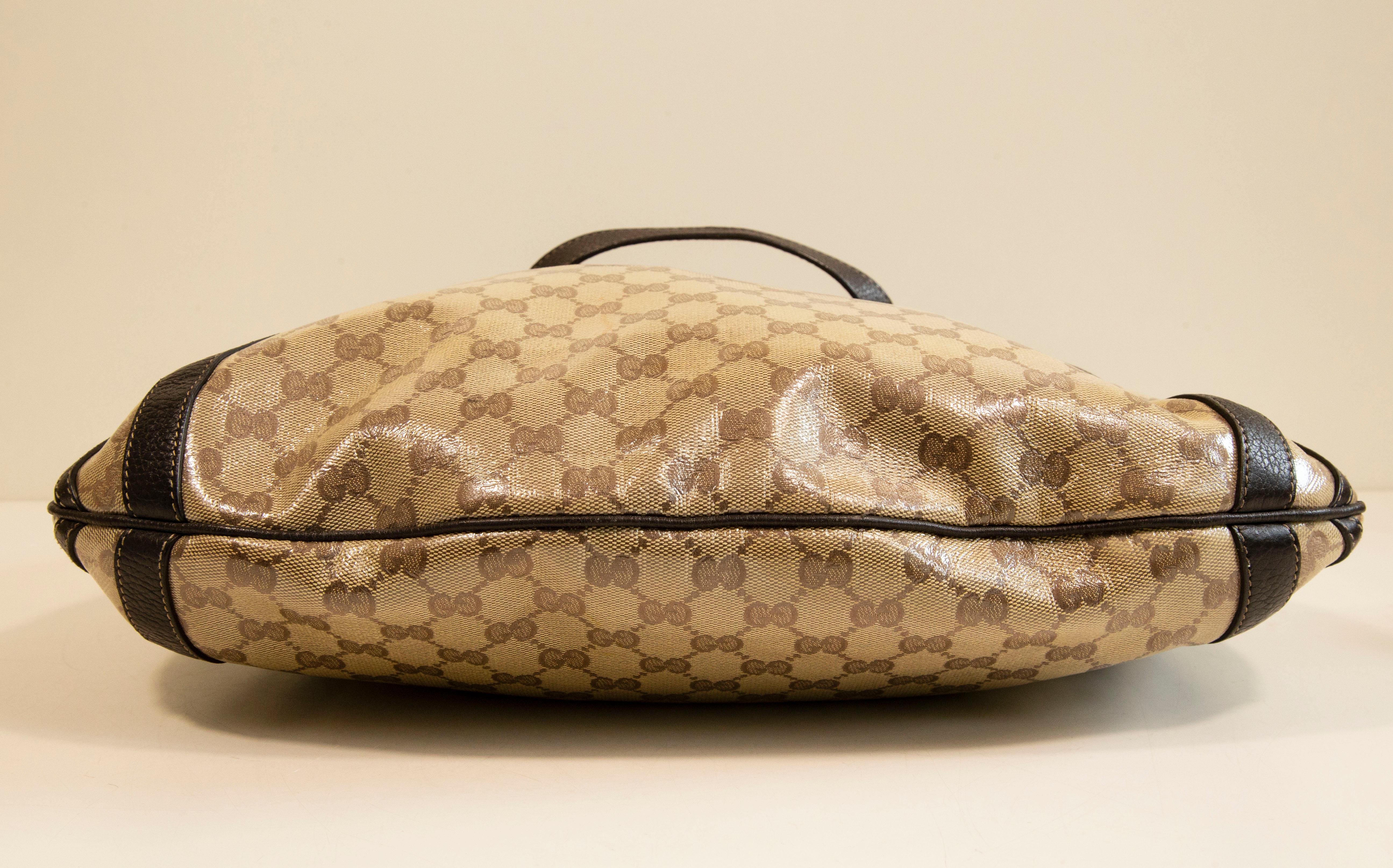 Gucci GG Kristall Canvas Abbey D- Ring Convertible Tote Umhängetasche 2-Wege-Tasche im Angebot 2