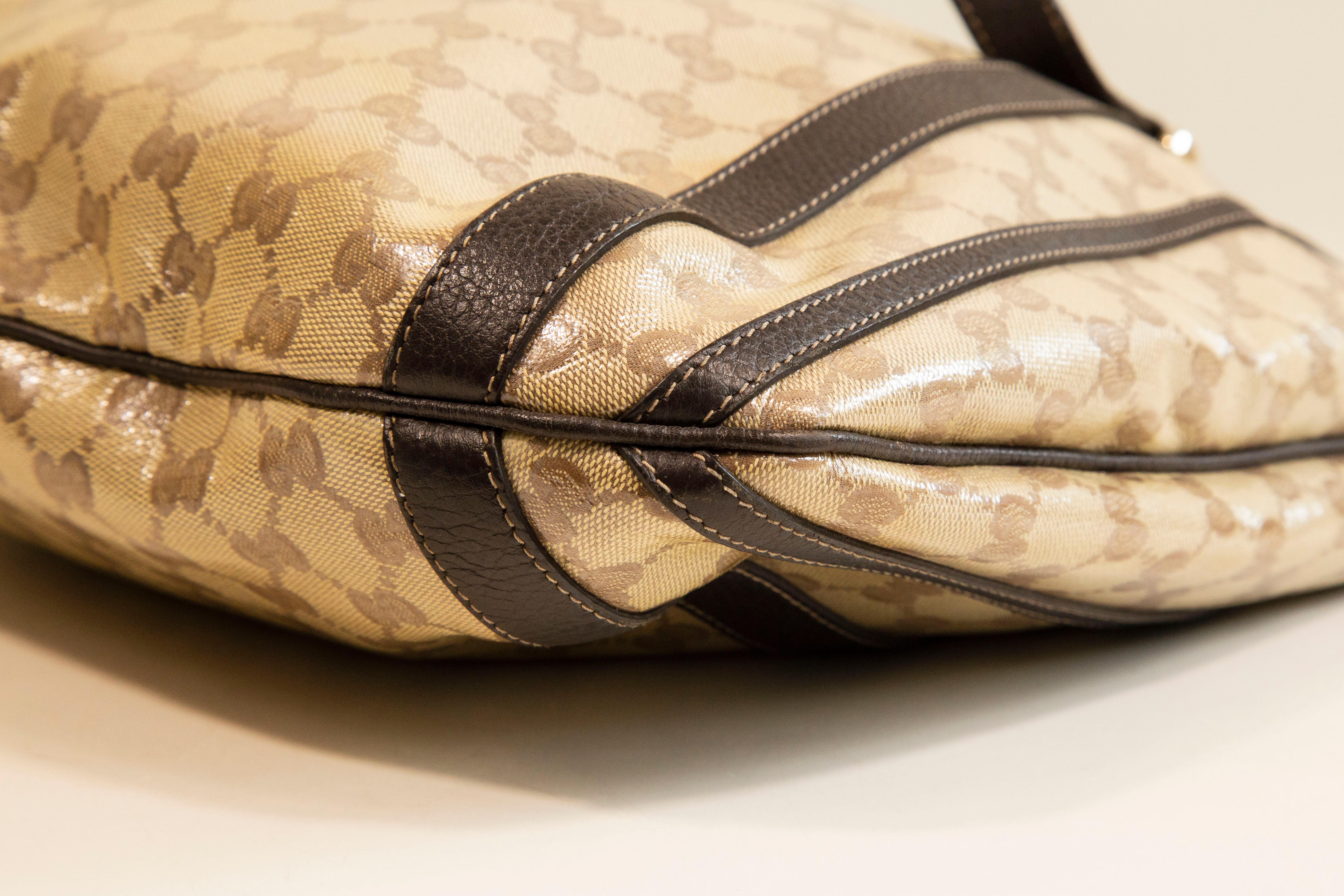 Gucci GG Kristall Canvas Abbey D- Ring Convertible Tote Umhängetasche 2-Wege-Tasche im Angebot 3