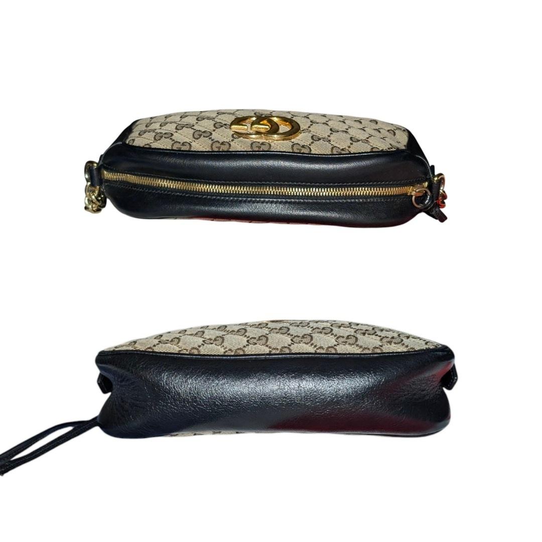 Gucci GG Diagonale gesteppte Canvas Marmont kleine Kameratasche (Braun) im Angebot