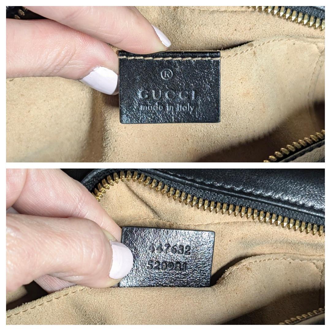 Gucci GG Diagonale gesteppte Canvas Marmont kleine Kameratasche im Angebot 2