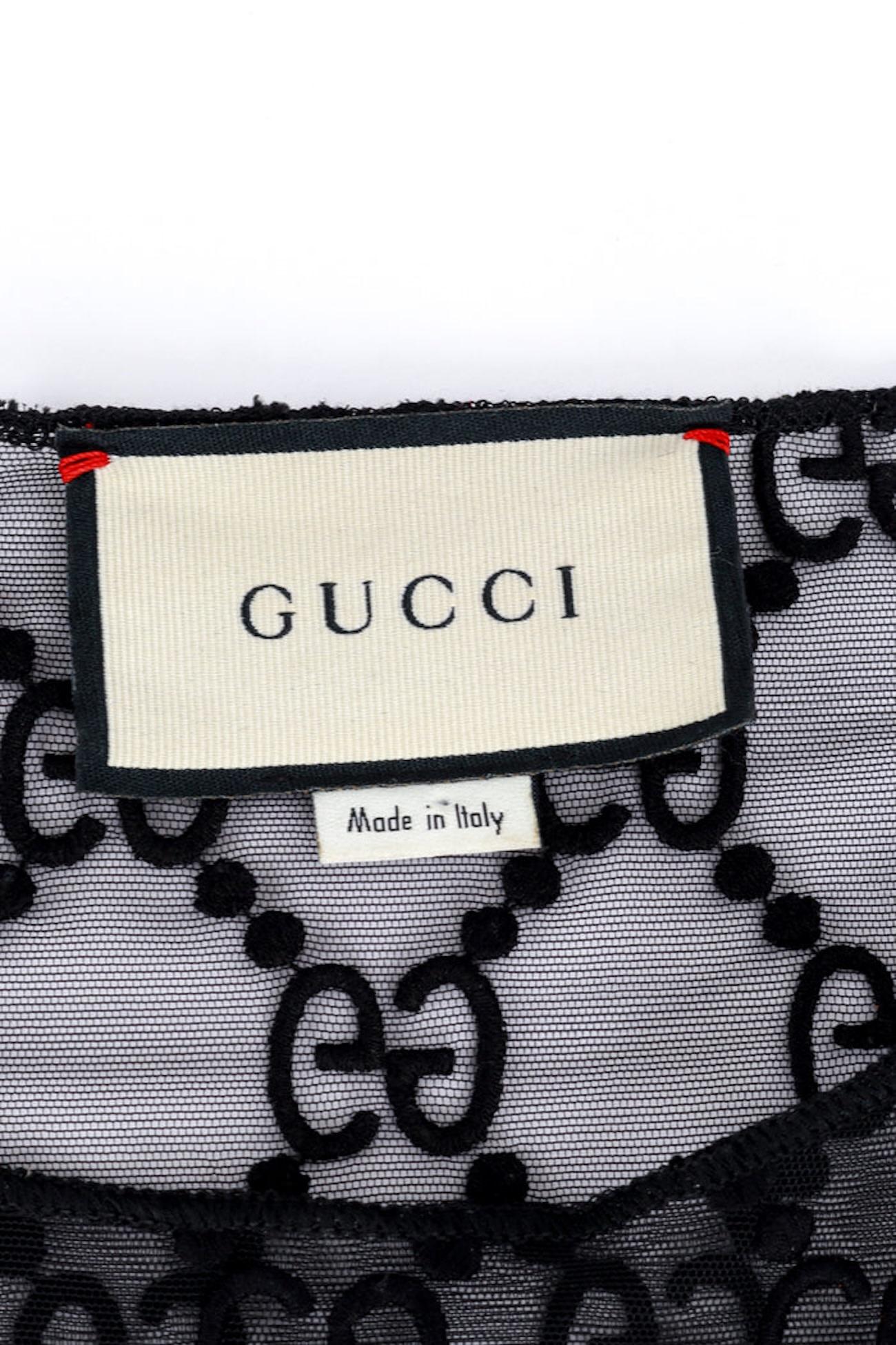 Gucci GG Diamond Embroidered Tulle Top (Large) For Sale 2