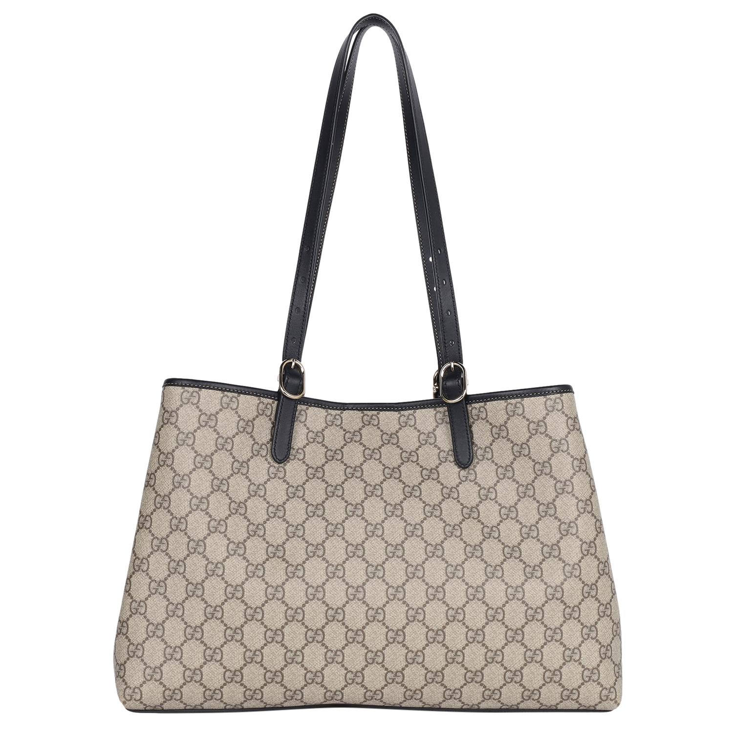 Donna Gucci GG Emblem Maxi Tote Bag Nero in vendita