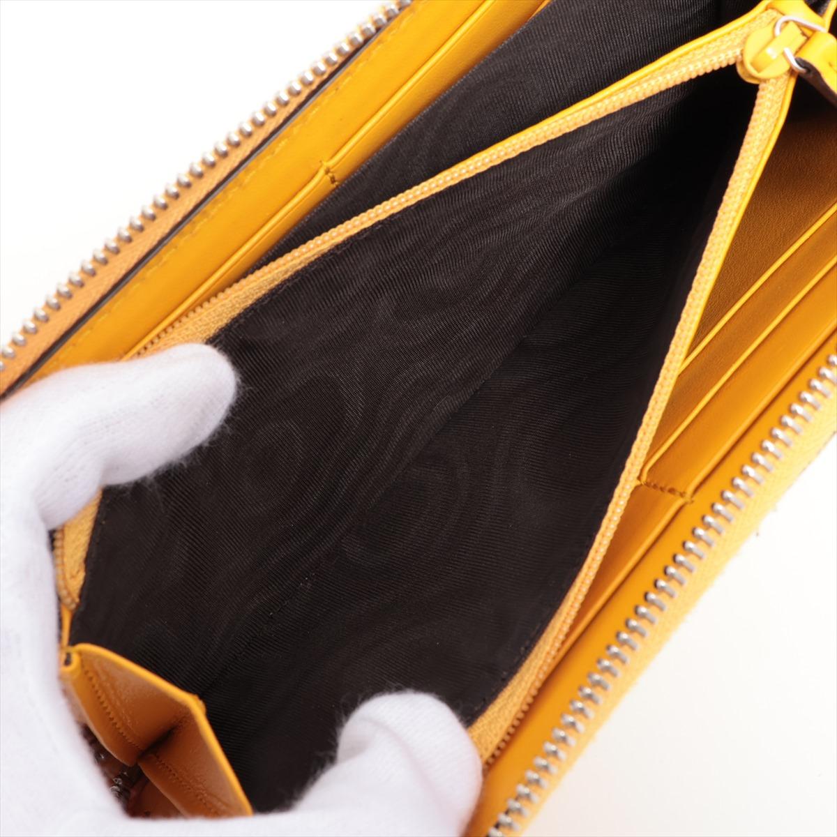Gucci GG Embossed Leather Zip Long Wallet Yellow 3