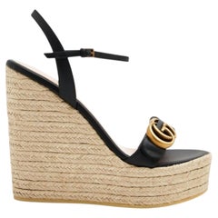 Gucci GG Espadrille Wedge Sandals size 41