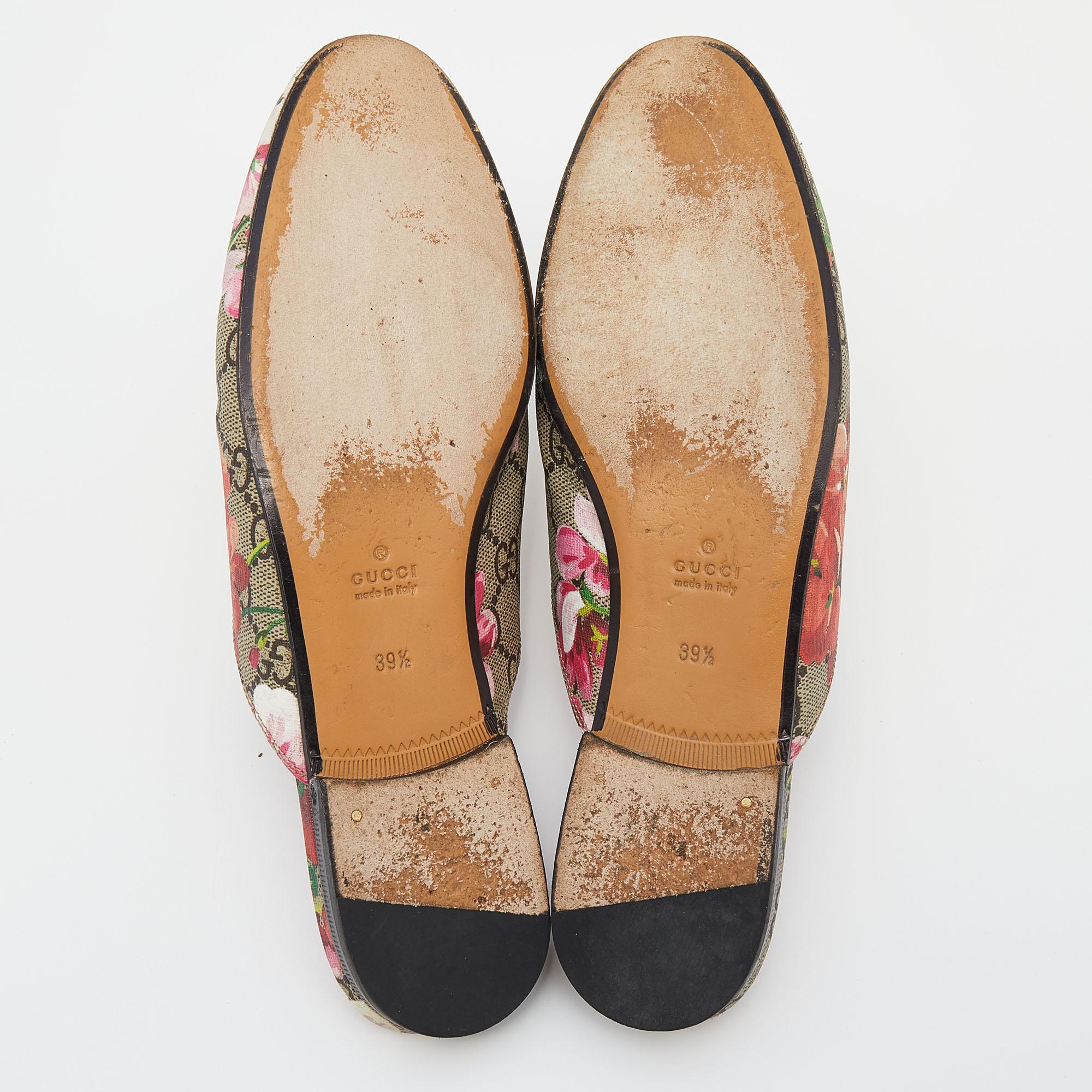 Gucci GG Floral Print Canvas Princetown Horsebit Mule Sandals Size 39.5 1