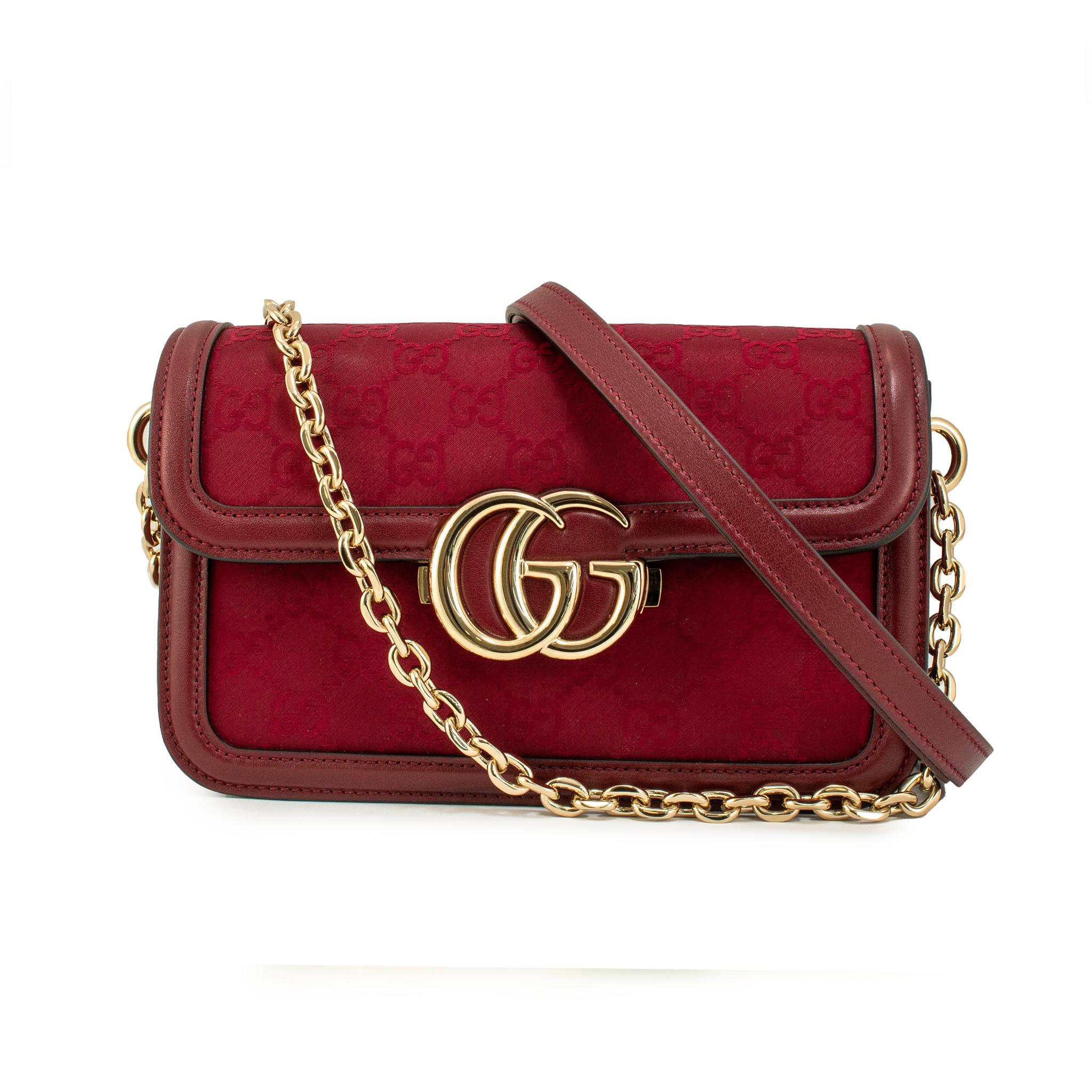 Gucci GG GO Small Bordeaux Gold Hardware Shoulder Bag en vente 8