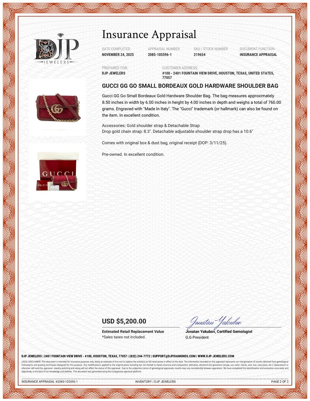 Brand: Gucci

Gender: Ladies

Measurements: (W x H x D): 8.50