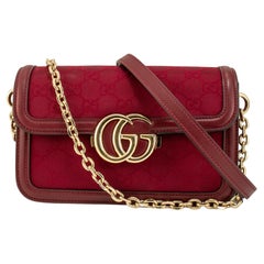 Gucci GG GO Small Bordeaux Gold Hardware Shoulder Bag