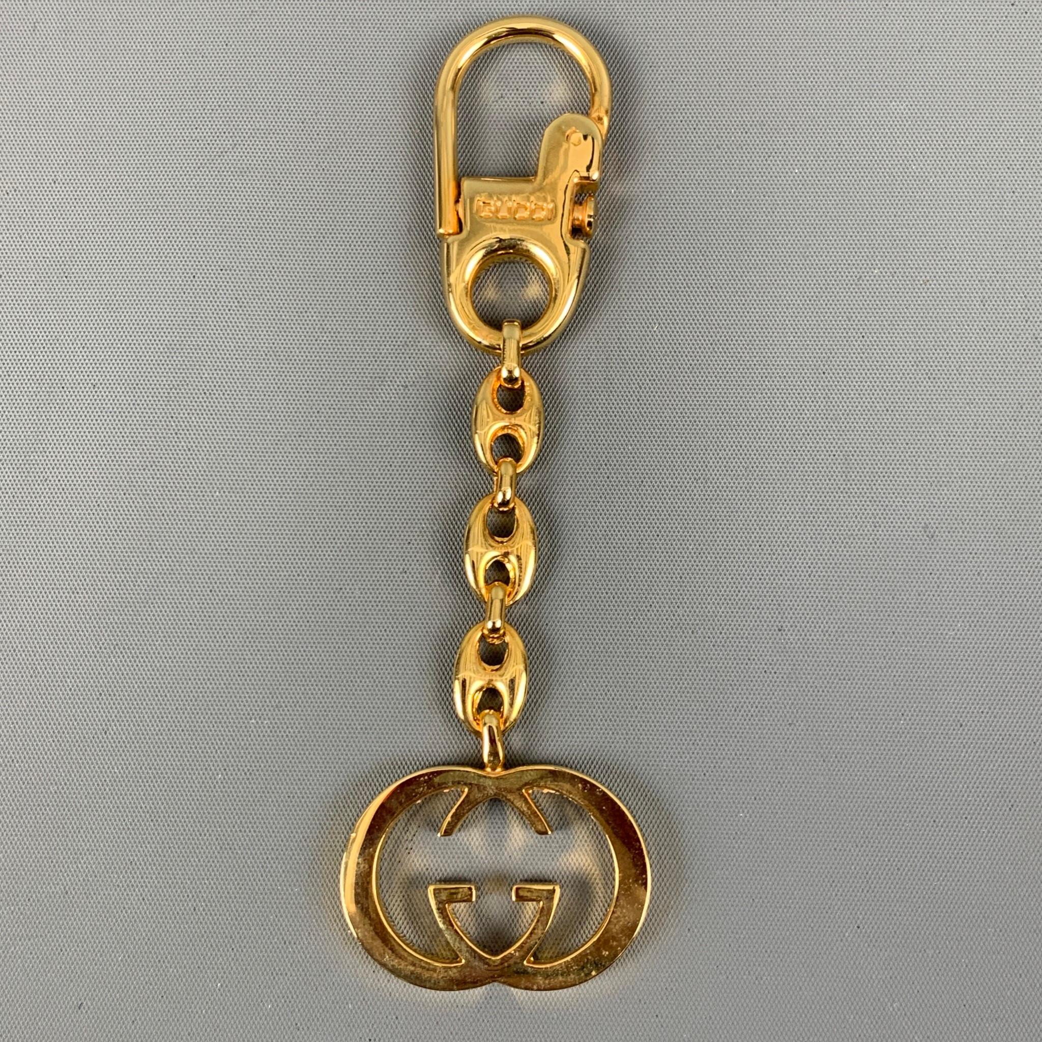 GUCCI GG Gold Chain Link Metal Key Chain In Good Condition In San Francisco, CA