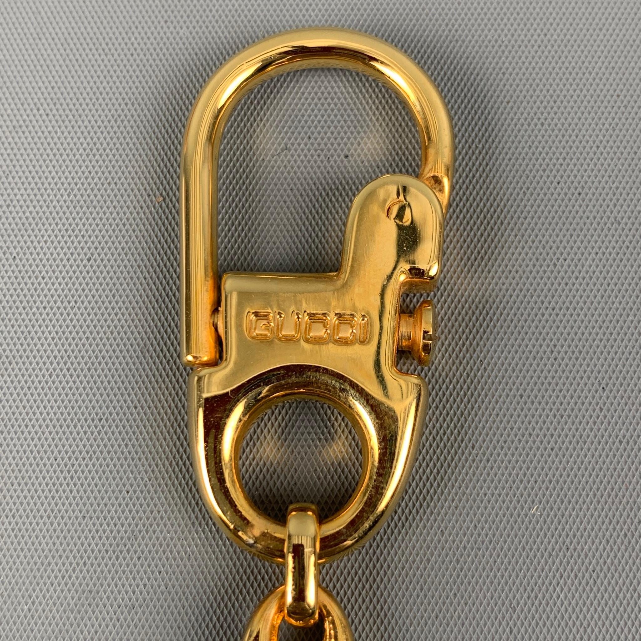 Women's or Men's GUCCI GG Gold Chain Link Metal Key Chain