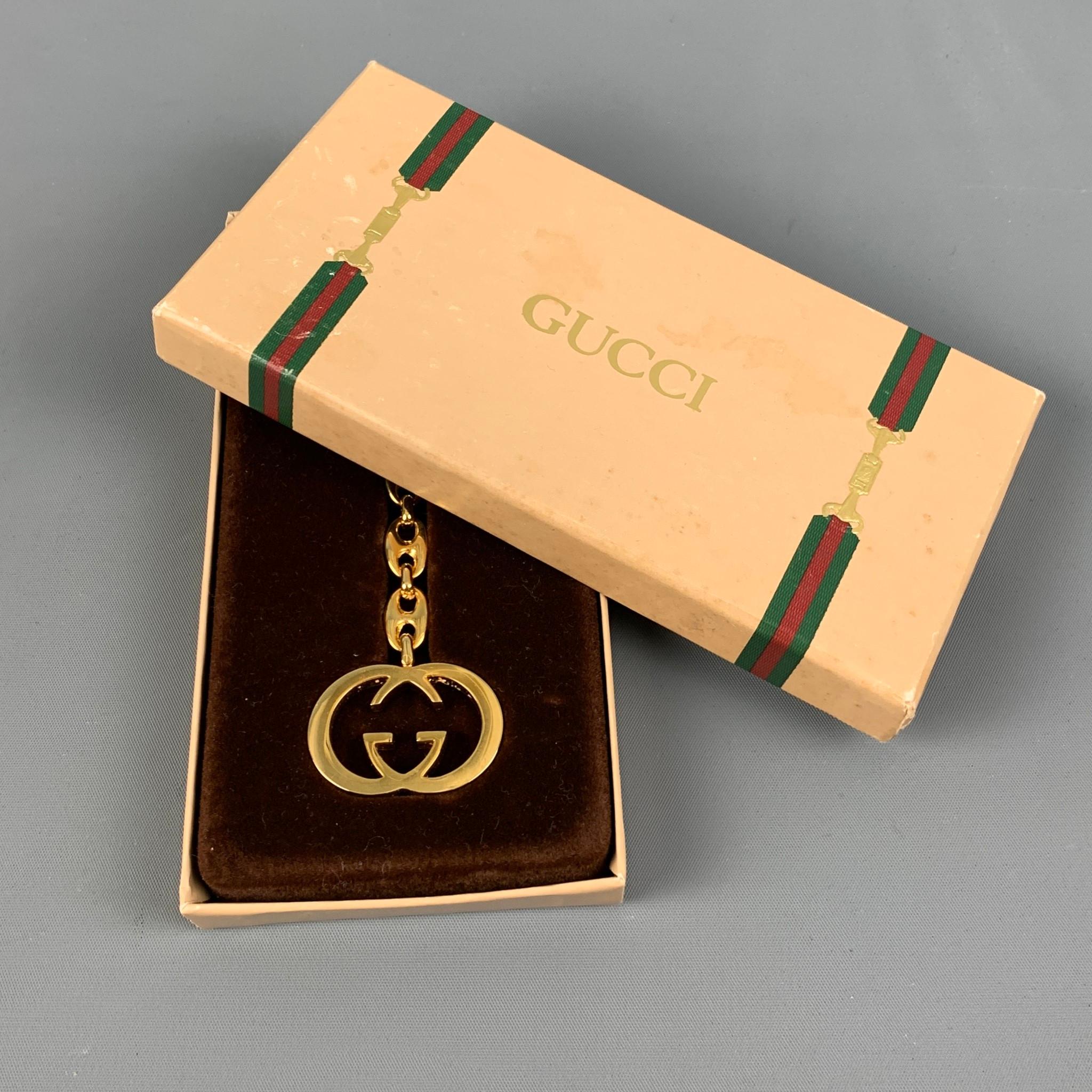 GUCCI GG Gold Chain Link Metal Key Chain 1