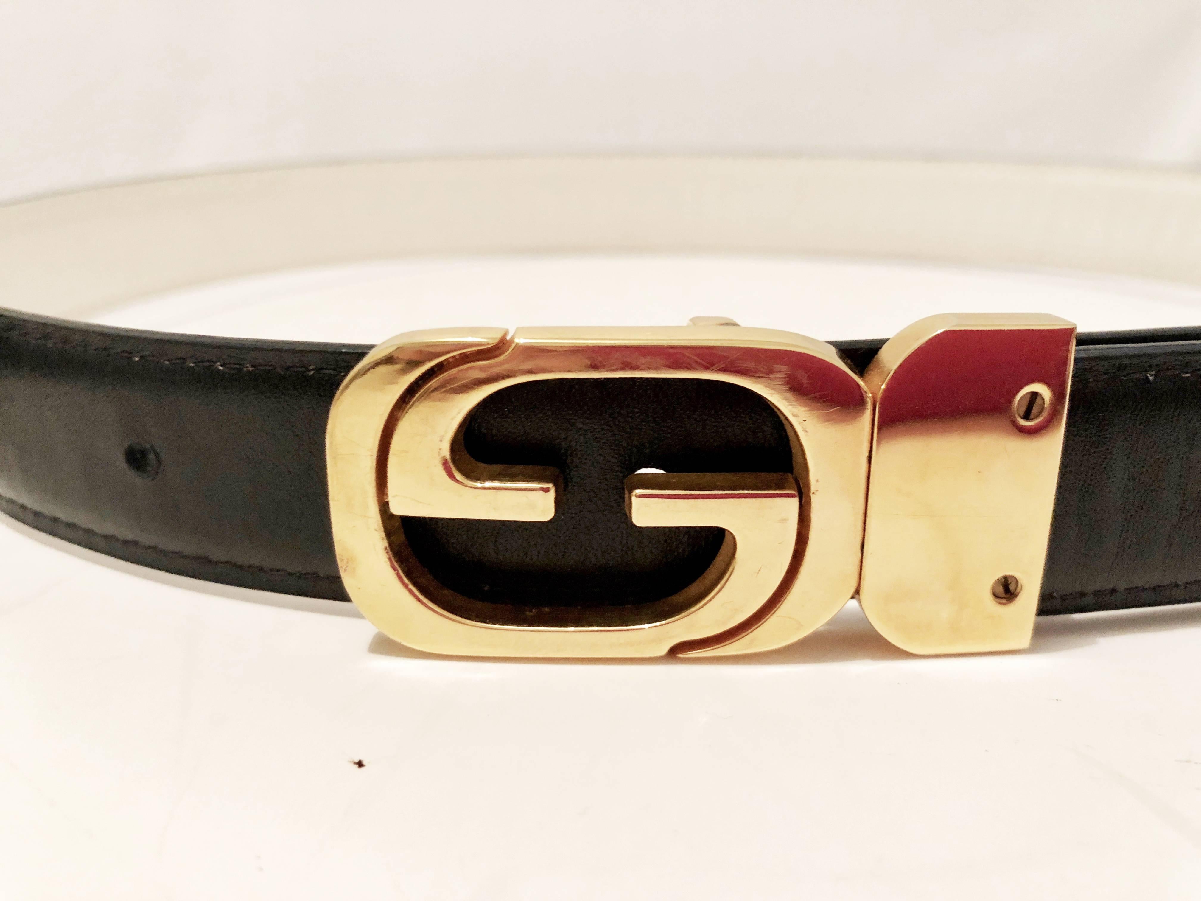 gucci reversible belt black and white