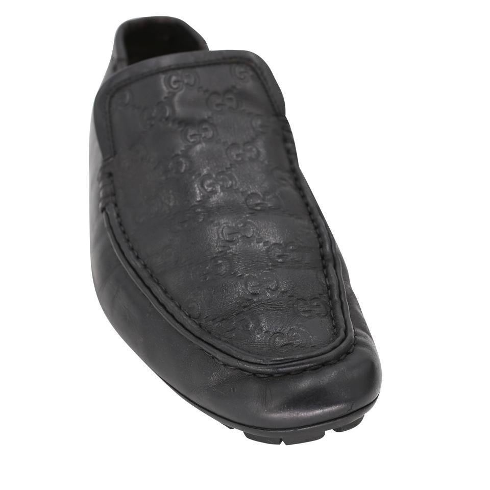 Gucci GG Guccissima 43.5 Leather Driver Men's Formal Shoes GG-S0805P-0002 In Good Condition For Sale In Downey, CA