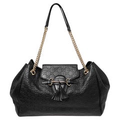 Gucci GG Guccissima Black Emily Shoulder Bag Large