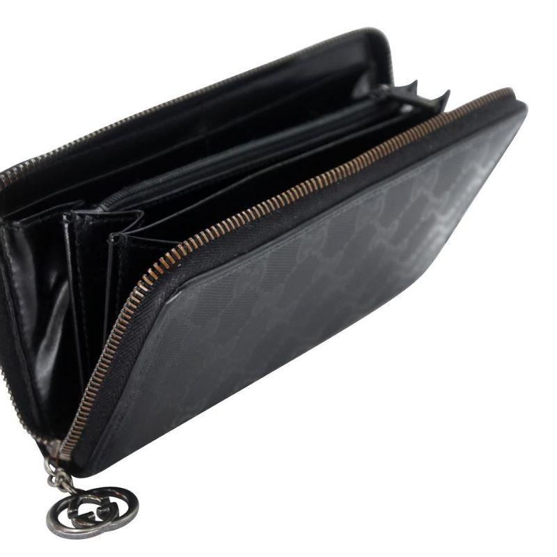Nero Gucci GG Guccissima Portafoglio grande in tela rivestita GM GG-0729N-0005 in vendita