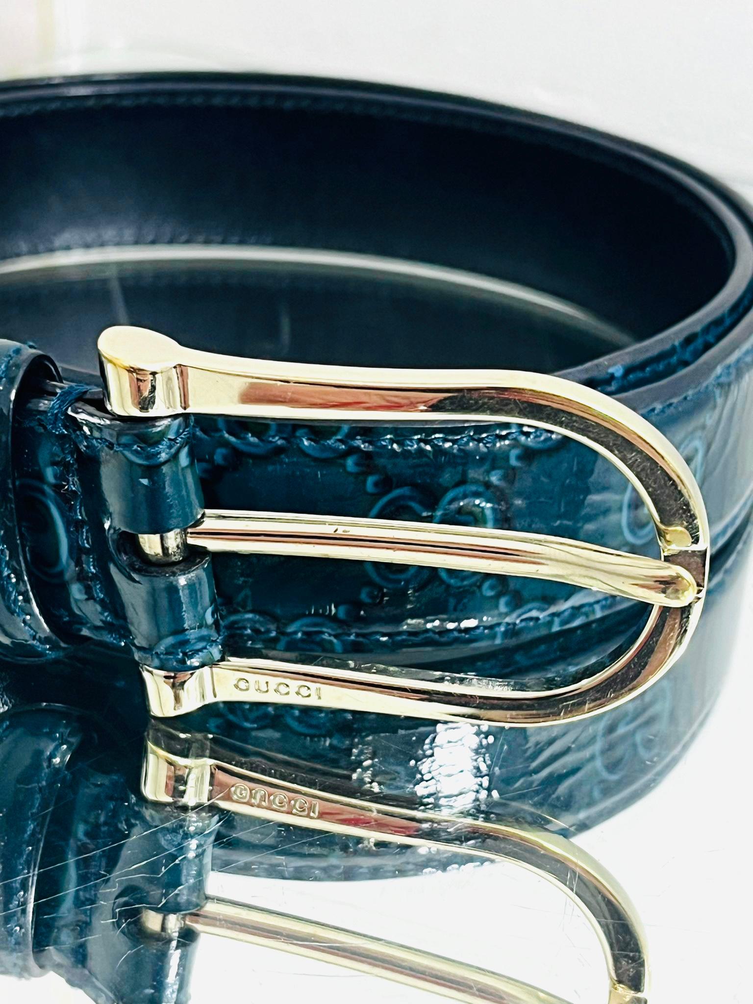 Gucci 'GG' Guccissima Patent Leather Belt In Excellent Condition In London, GB