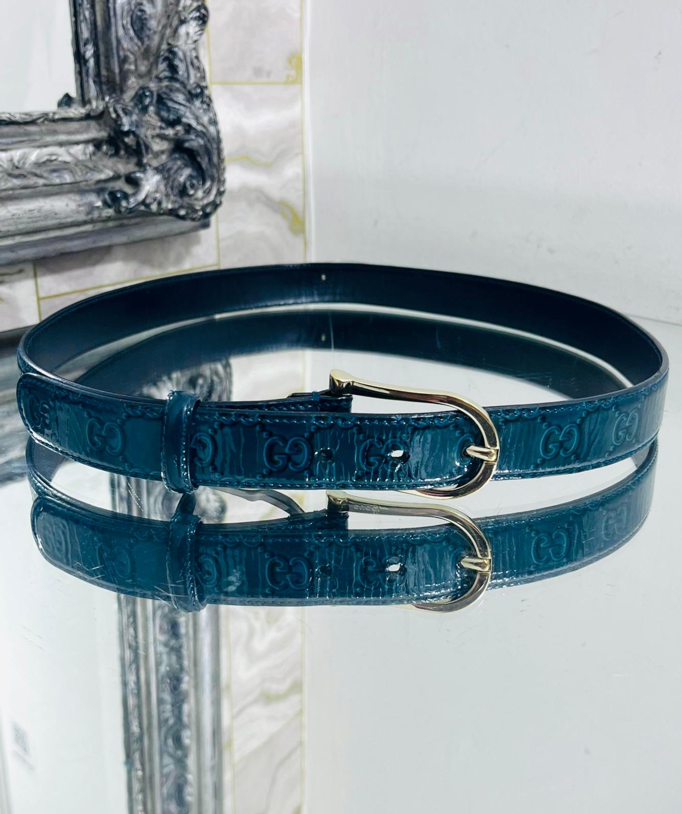 Women's Gucci 'GG' Guccissima Patent Leather Belt